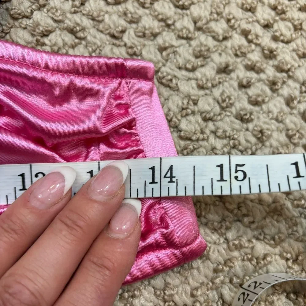 Vintage Mystic Bay Brand Pink Halter Style Convertible Satin Like Bikini Top Med